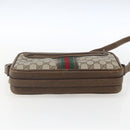 GUCCI GG Supreme Web Sherry Line Shoulder Bag PVC Beige Auth 161685-5