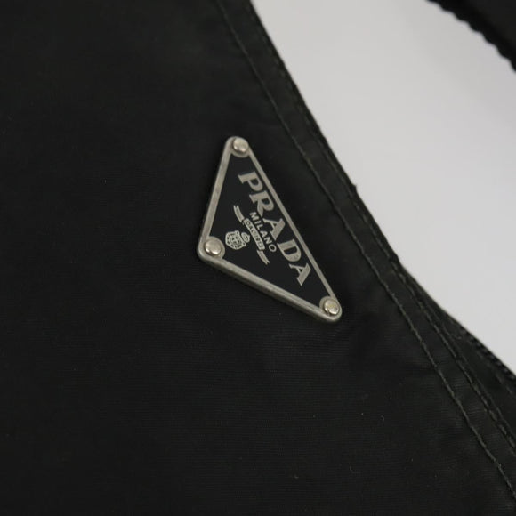 PRADA Shoulder Bag Nylon Black Silver Auth 161687
