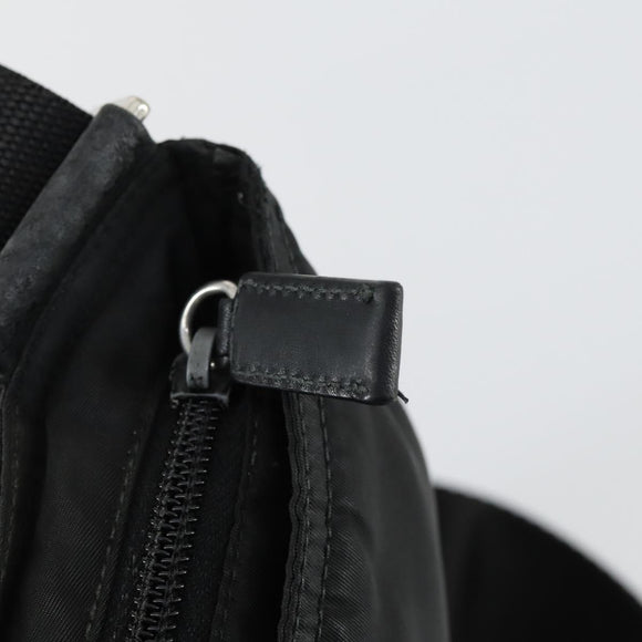 PRADA Shoulder Bag Nylon Black Silver Auth 161687