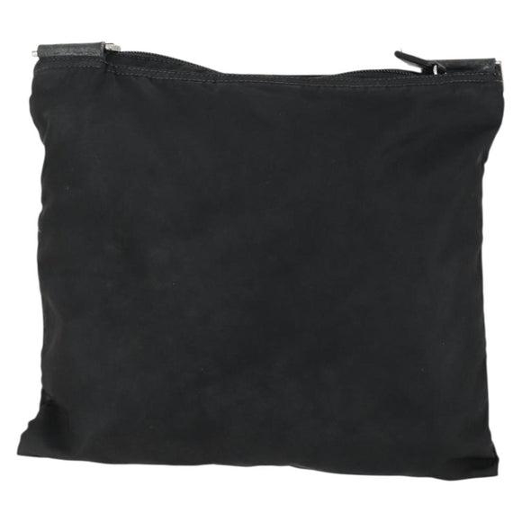 PRADA Shoulder Bag Nylon Black Silver Auth 161687