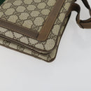 GUCCI GG Supreme Web Sherry Line Umhängetasche PVC Beige 14 02 013 Auth 161689-15