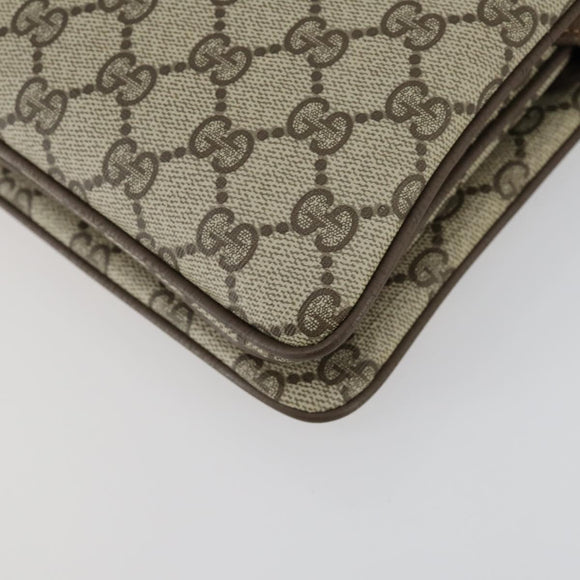 GUCCI GG Supreme Web Sherry Line Umhängetasche PVC Beige 14 02 013 Auth 161689