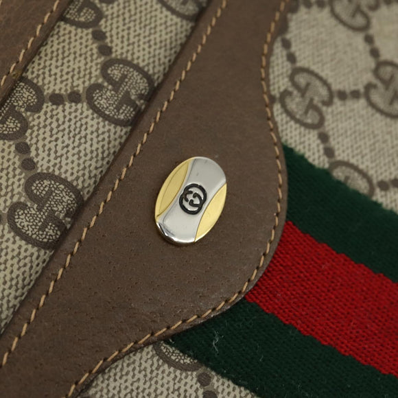 GUCCI GG Supreme Web Sherry Line Umhängetasche PVC Beige 14 02 013 Auth 161689
