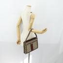 GUCCI GG Supreme Web Sherry Line Umhängetasche PVC Beige 14 02 013 Auth 161689-25