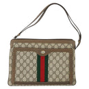 GUCCI GG Supreme Web Sherry Line Umhängetasche PVC Beige 14 02 013 Auth 161689-13