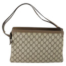 GUCCI GG Supreme Web Sherry Line Umhängetasche PVC Beige 14 02 013 Auth 161689-2