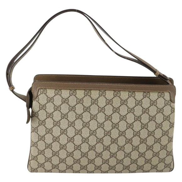 GUCCI GG Supreme Web Sherry Line Umhängetasche PVC Beige 14 02 013 Auth 161689