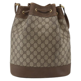 GUCCI GG Supreme Web Sherry Line Bag PVC Beige Gold 41 02 085 Auth 161691 - 0