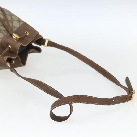 GUCCI GG Supreme Web Sherry Line Bag PVC Beige Gold 41 02 085 Auth 161691