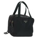 PRADA Hand Bag Nylon Black Silver Auth 161692-1