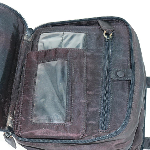 PRADA Hand Bag Nylon Black Silver Auth 161692