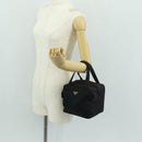 PRADA Hand Bag Nylon Black Silver Auth 161692-31