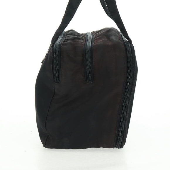 PRADA Hand Bag Nylon Black Silver Auth 161692