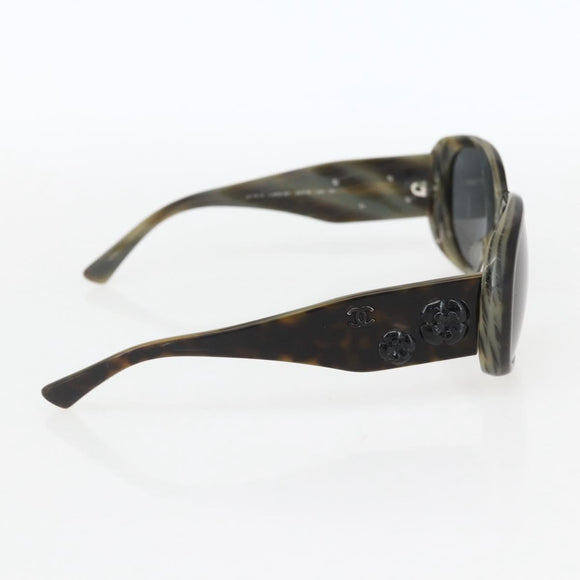 CHANEL Camelia Sunglasses plastic Gray 5113-A CC Auth 161696