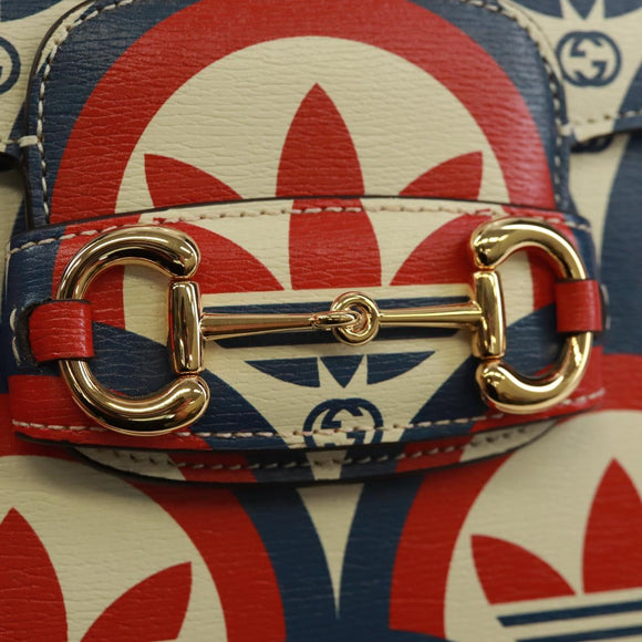 GUCCI Horsebit 1955 Shoulder Bag Leather Multicolor Gold 602204 Auth 161700SAM
