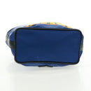 PRADA Schoudertas Nylon 2-weg Blauw Zilver Auth 161702M-5