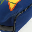 PRADA Schoudertas Nylon 2-weg Blauw Zilver Auth 161702M-15