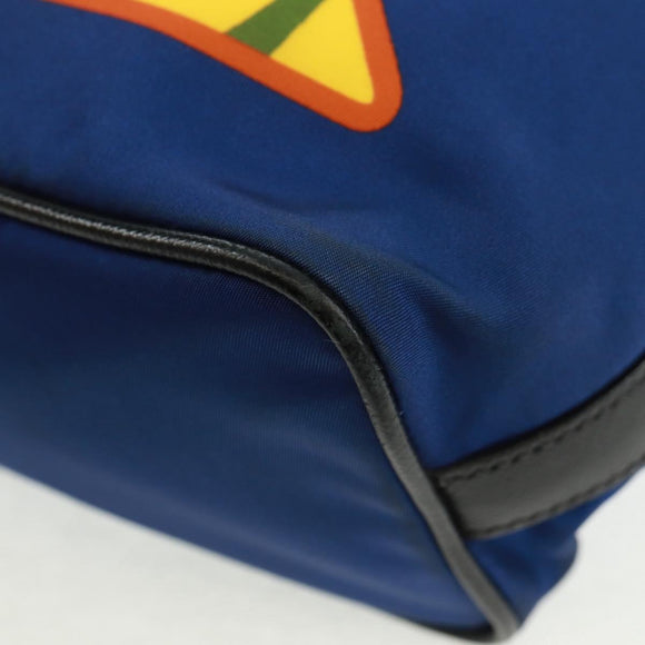 PRADA Shoulder Bag Nylon 2way Blue Silver Auth 161702M