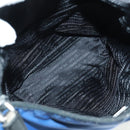 PRADA Shoulder Bag Nylon 2way Blue Silver Auth 161702M-10