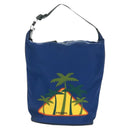 PRADA Shoulder Bag Nylon 2way Blue Silver Auth 161702M-13