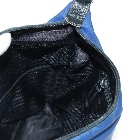 PRADA Shoulder Bag Nylon 2way Blue Silver Auth 161702M