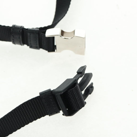 PRADA Schoudertas Nylon 2-weg Blauw Zilver Auth 161702M