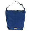 PRADA Shoulder Bag Nylon 2way Blue Silver Auth 161702M-2