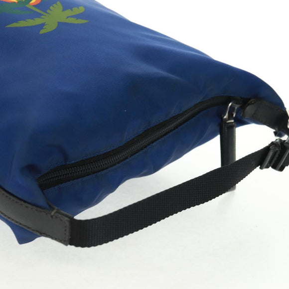 PRADA Shoulder Bag Nylon 2way Blue Silver Auth 161702M