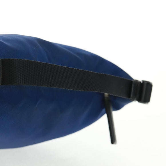 PRADA Schoudertas Nylon 2-weg Blauw Zilver Auth 161702M