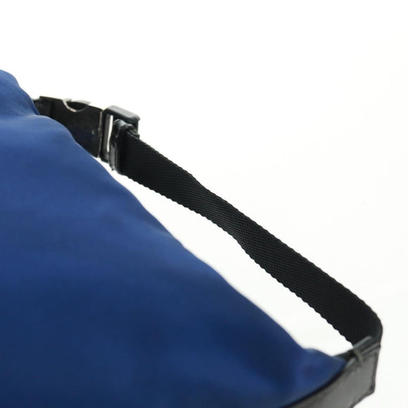 PRADA Schoudertas Nylon 2-weg Blauw Zilver Auth 161702M
