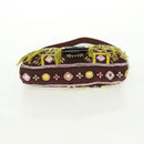 FENDI Beads Mamma Baguette Shoulder Bag Canvas Silver Brown Auth 161704SV-5