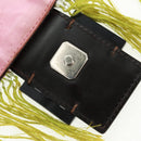 FENDI Beads Mamma Baguette Shoulder Bag Canvas Silver Brown Auth 161704SV-9