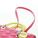 Christian Dior Lady Dior Canage Hand Bag Leather 2way Pink Silver Auth 161705SAM-15