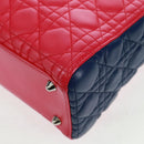 Christian Dior Lady Dior Canage Hand Bag Leather 2way Pink Silver Auth 161705SAM-17
