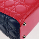 Christian Dior Lady Dior Canage Hand Bag Leather 2way Pink Silver Auth 161705SAM-18