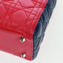 Christian Dior Lady Dior Canage Hand Bag Leather 2way Pink Silver Auth 161705SAM-19