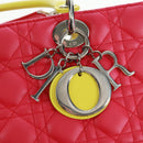 Christian Dior Lady Dior Canage Hand Bag Leather 2way Pink Silver Auth 161705SAM-20
