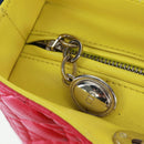 Christian Dior Lady Dior Canage Hand Bag Leather 2way Pink Silver Auth 161705SAM-21