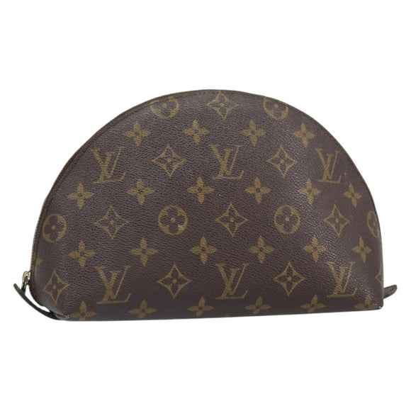 LOUIS VUITTON Monogram Trousse Demi Ronde Cosmetic Pouch M47520 LV Auth 161707
