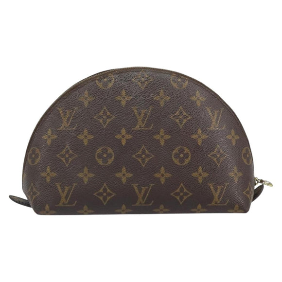 LOUIS VUITTON Monogram Trousse Demi Ronde Cosmetic Pouch M47520 LV Auth 161707