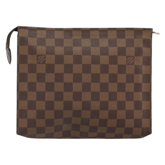 LOUIS VUITTON Damier Ebene Poche Toilette 26 Pouch N47543 LV Auth 161708