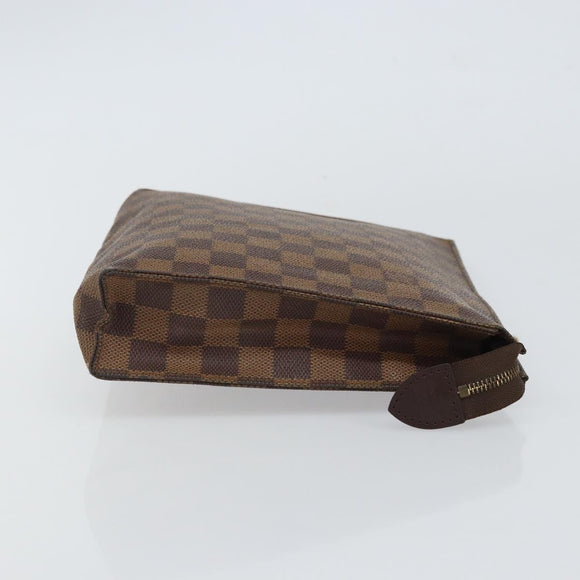 LOUIS VUITTON Damier Ebene Poche Toilette 26 Pouch N47543 LV Auth 161708