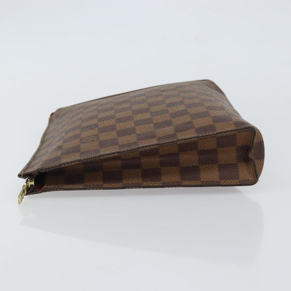 LOUIS VUITTON Damier Ebene Poche Toilette 26 Pouch N47543 LV Auth 161708