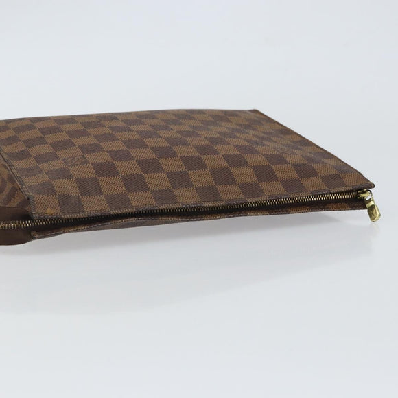 LOUIS VUITTON Damier Ebene Poche Toilette 26 Pouch N47543 LV Auth 161708