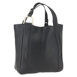 GUCCI Tote Bag Leather Black Gold 257051 Auth 161715V