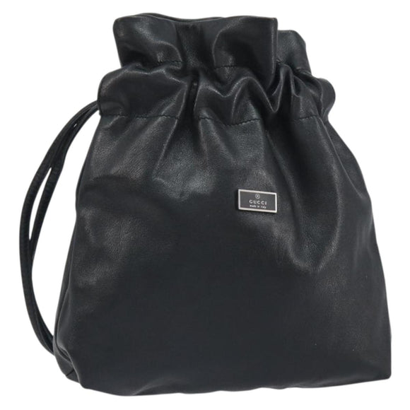 GUCCI Shoulder Bag Leather Black 001 3378 3754 Auth 161717