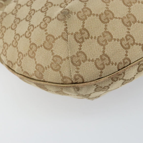 GUCCI GG Canvas Shoulder Bag Beige Gold 181092 Auth 161718