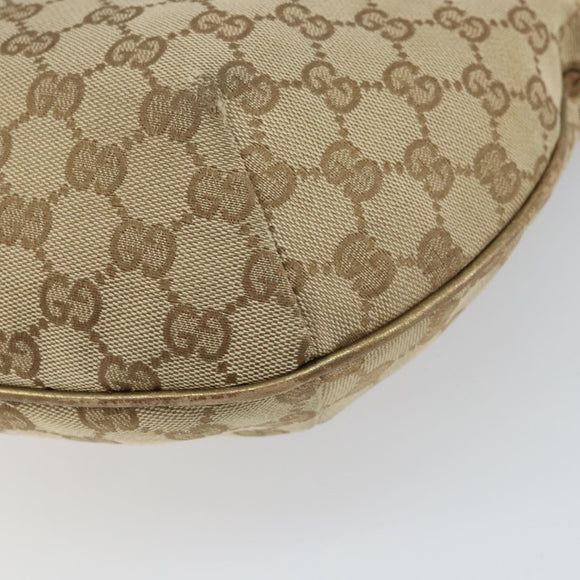 GUCCI GG Canvas Shoulder Bag Beige Gold 181092 Auth 161718