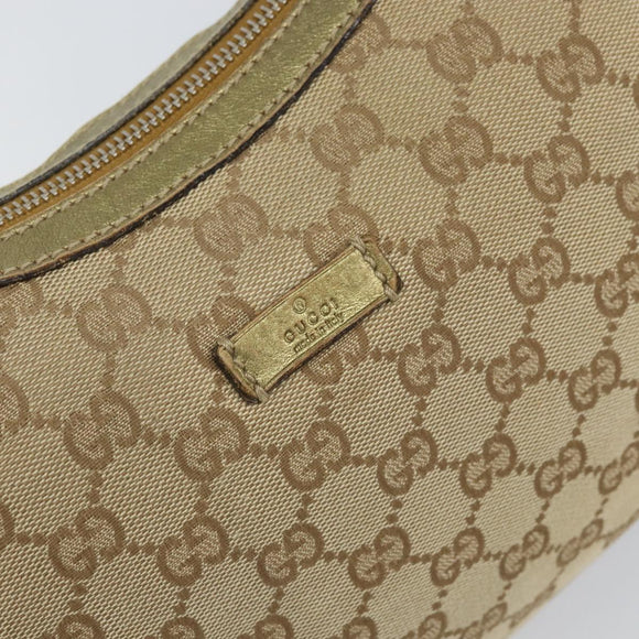GUCCI GG Canvas Shoulder Bag Beige Gold 181092 Auth 161718