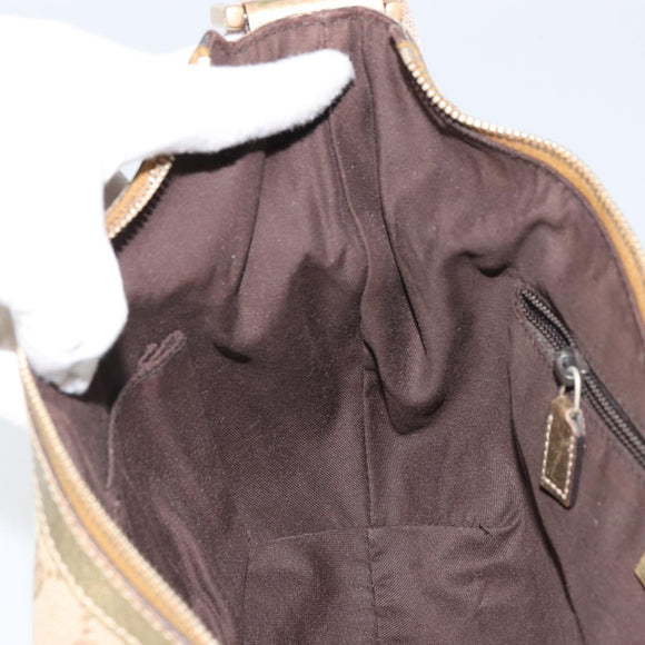 GUCCI GG Canvas Shoulder Bag Beige Gold 181092 Auth 161718